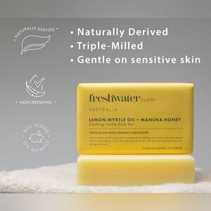 Fresh Water Farm Lemon Myrtle Oil & Manuka Honey Soap - 8 Pack